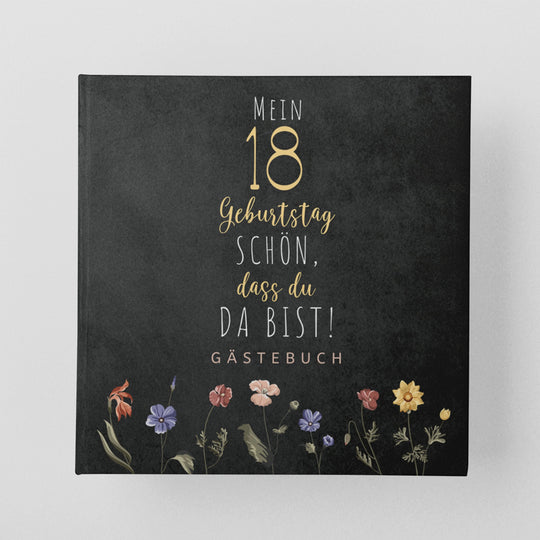 18. Geburtstag Gästebuch - Schön, dass du da bist - dunkel - ymemos
