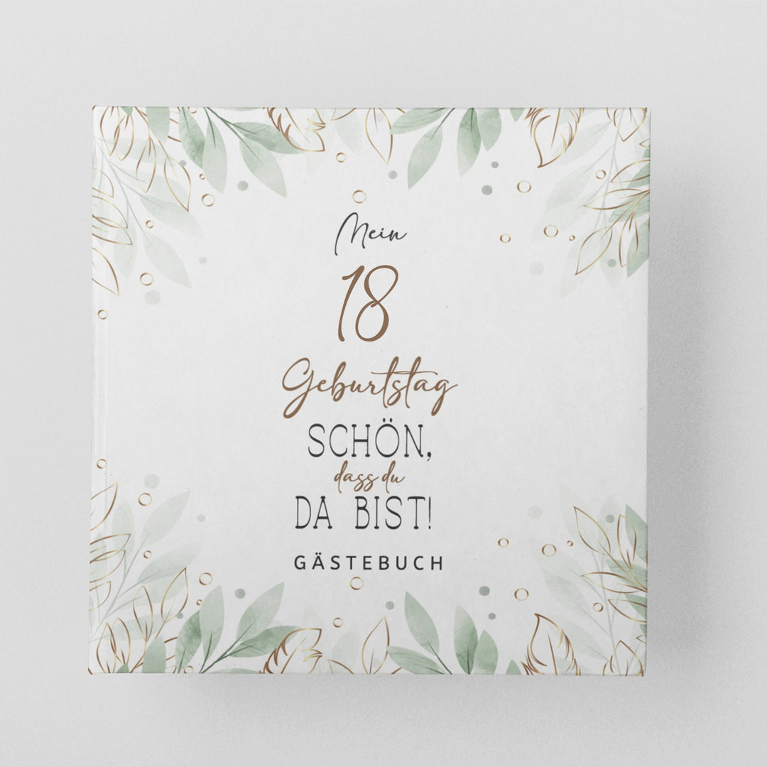18. Geburtstag Gästebuch - Schön, dass du da bist - hell - ymemos
