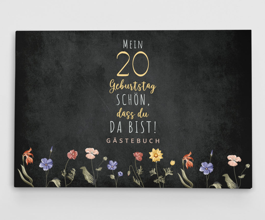20. Geburtstag Gästebuch - Schön, dass du da bist - dunkel - ymemos