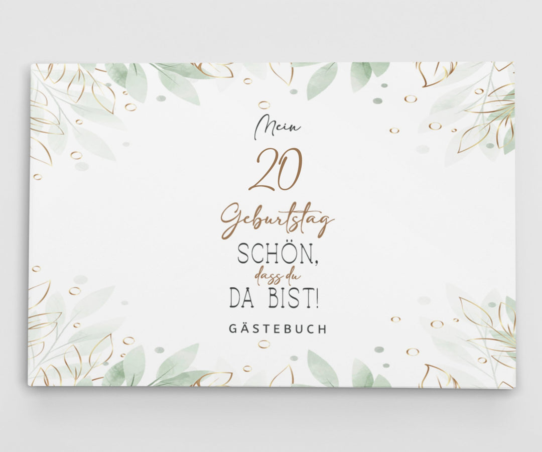 20. Geburtstag Gästebuch - Schön, dass du da bist - hell - ymemos