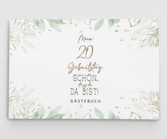 20. Geburtstag Gästebuch - Schön, dass du da bist - hell - ymemos