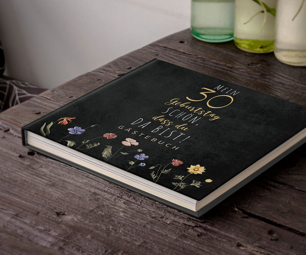 30. Geburtstag Gästebuch - Schön, dass du da bist - dunkel - ymemos