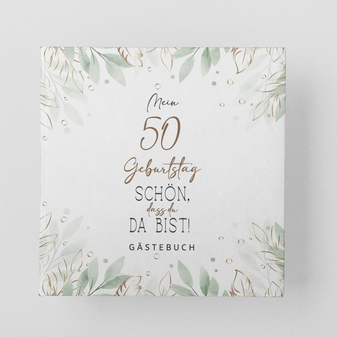 50. Geburtstag Gästebuch - Schön, dass du da bist - hell - ymemos