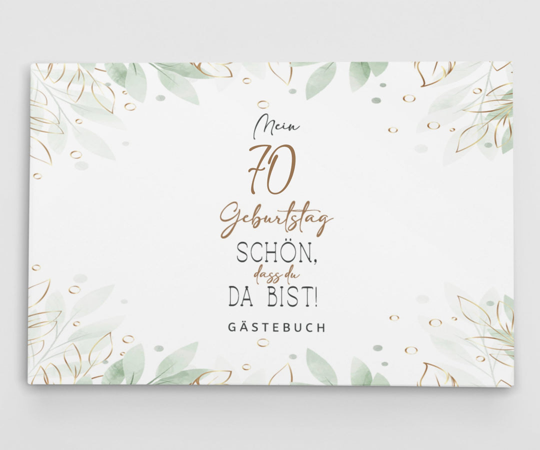 70. Geburtstag Gästebuch - Schön, dass du da bist - hell - ymemos