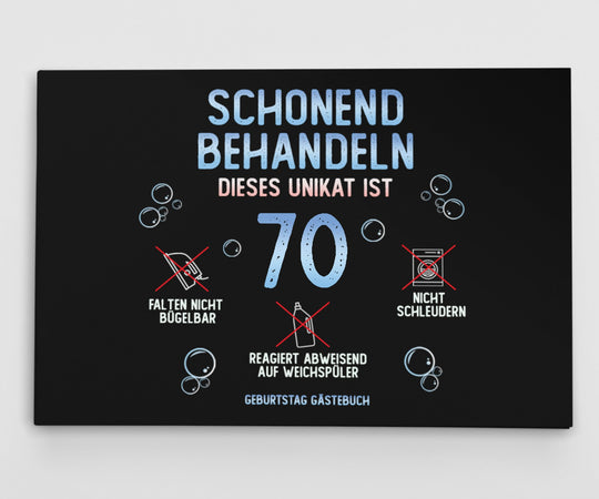 70. Geburtstag Gästebuch schonend behandeln - ymemos
