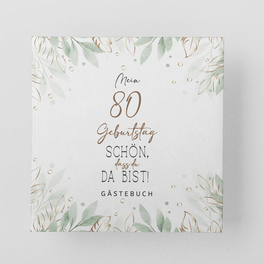 80. Geburtstag Gästebuch - Schön, dass du da bist - hell - ymemos