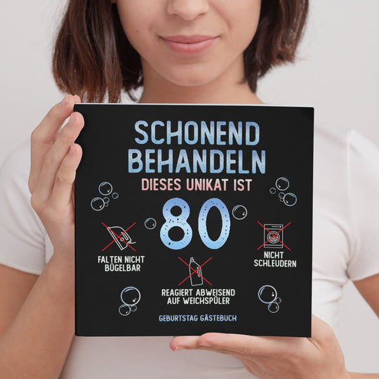 80. Geburtstag Gästebuch schonend behandeln - ymemos