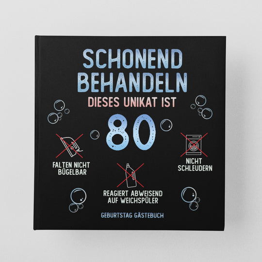 80. Geburtstag Gästebuch schonend behandeln - ymemos