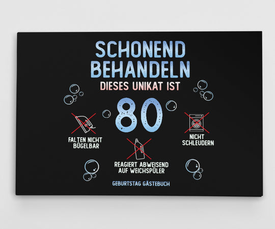 80. Geburtstag Gästebuch schonend behandeln - ymemos