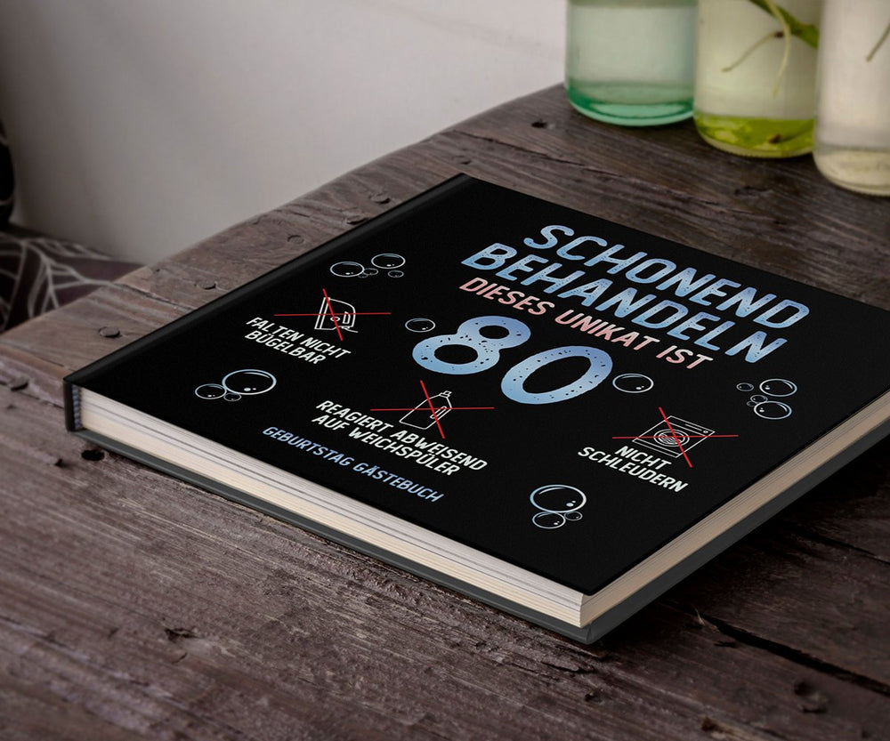 80. Geburtstag Gästebuch schonend behandeln - ymemos