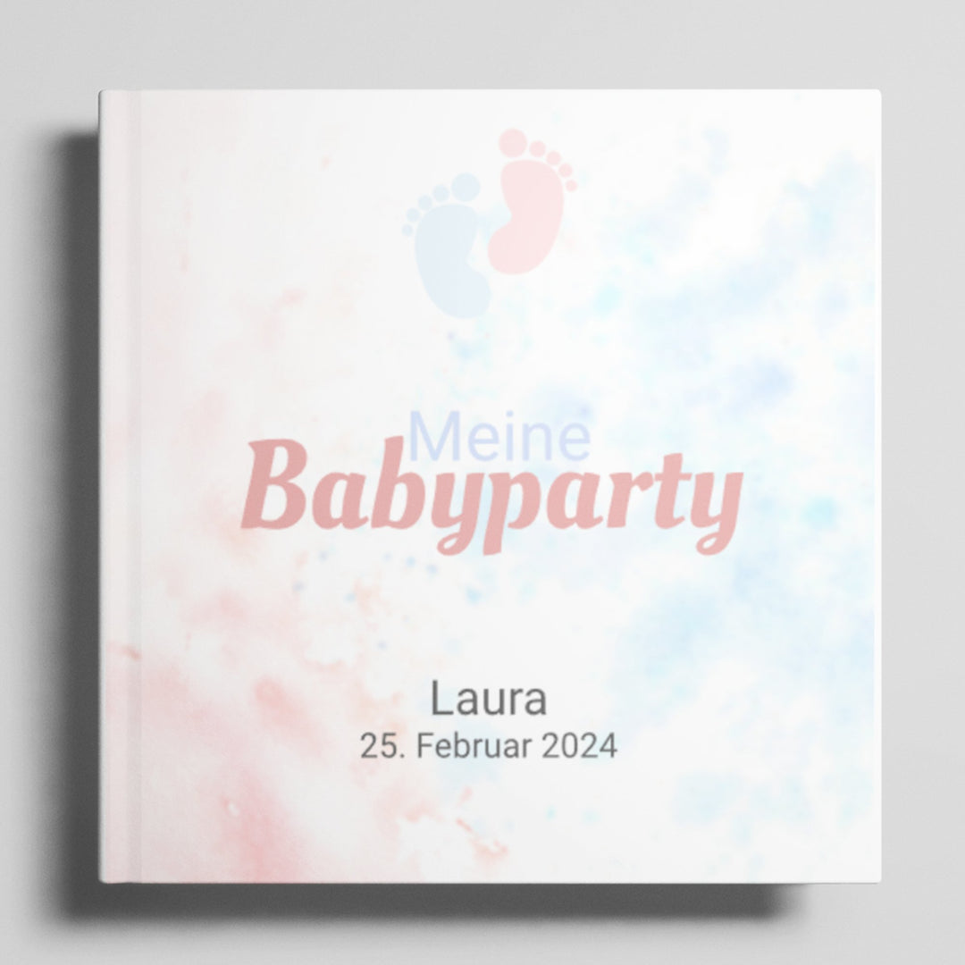 Babyparty Gästebuch personalisiert - Gender Reveal - ymemos