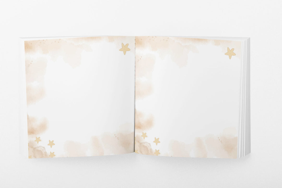 Babyparty Gästebuch personalisiert - Mond & Sterne - ymemos