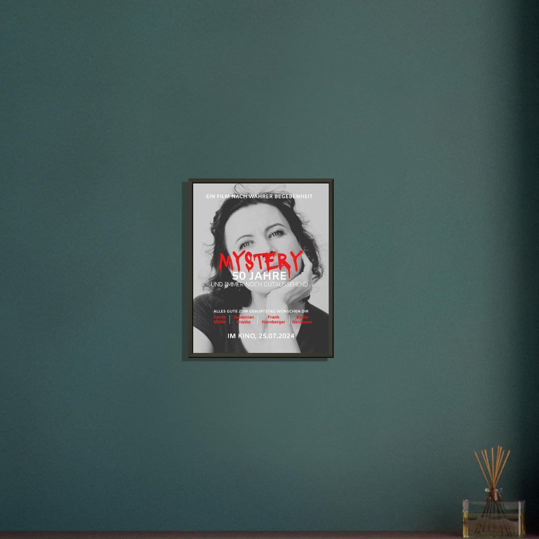 Geburtstag Filmposter MYSTERY mit Rahmen - ymemos