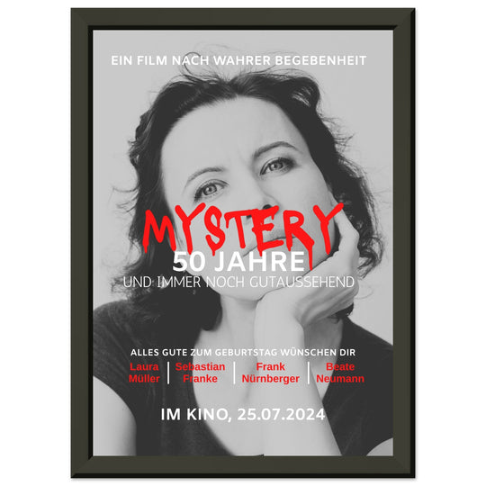 Geburtstag Filmposter MYSTERY mit Rahmen - ymemos