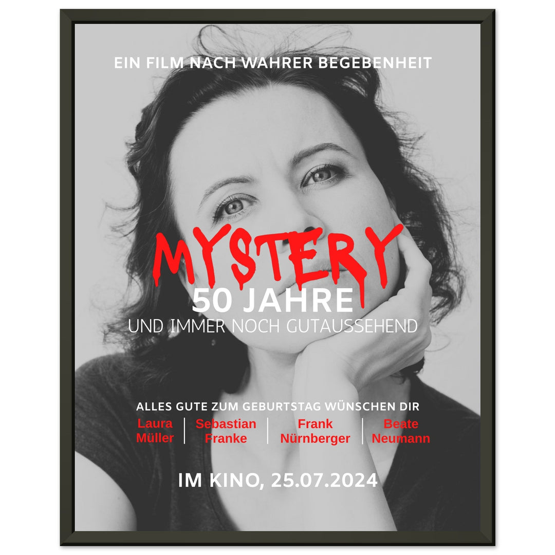 Geburtstag Filmposter MYSTERY mit Rahmen - ymemos