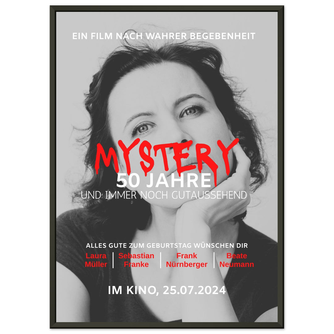 Geburtstag Filmposter MYSTERY mit Rahmen - ymemos