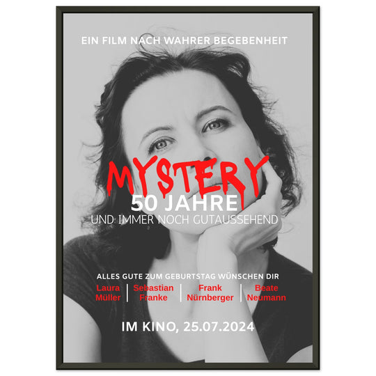 Geburtstag Filmposter MYSTERY mit Rahmen - ymemos