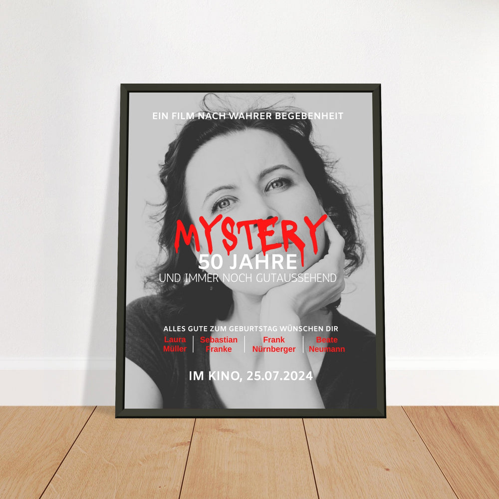 Geburtstag Filmposter MYSTERY mit Rahmen - ymemos