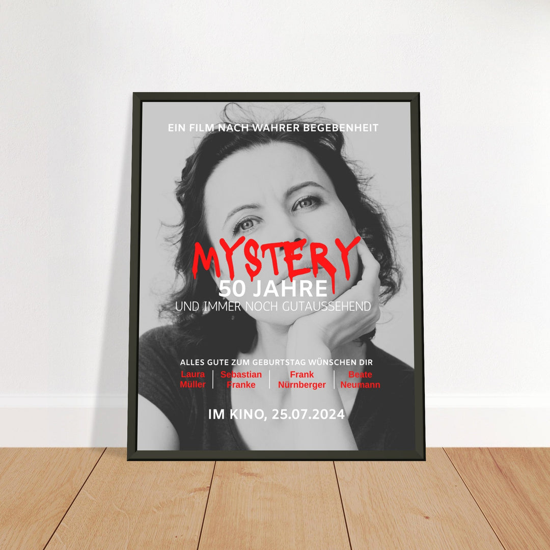 Geburtstag Filmposter MYSTERY mit Rahmen - ymemos