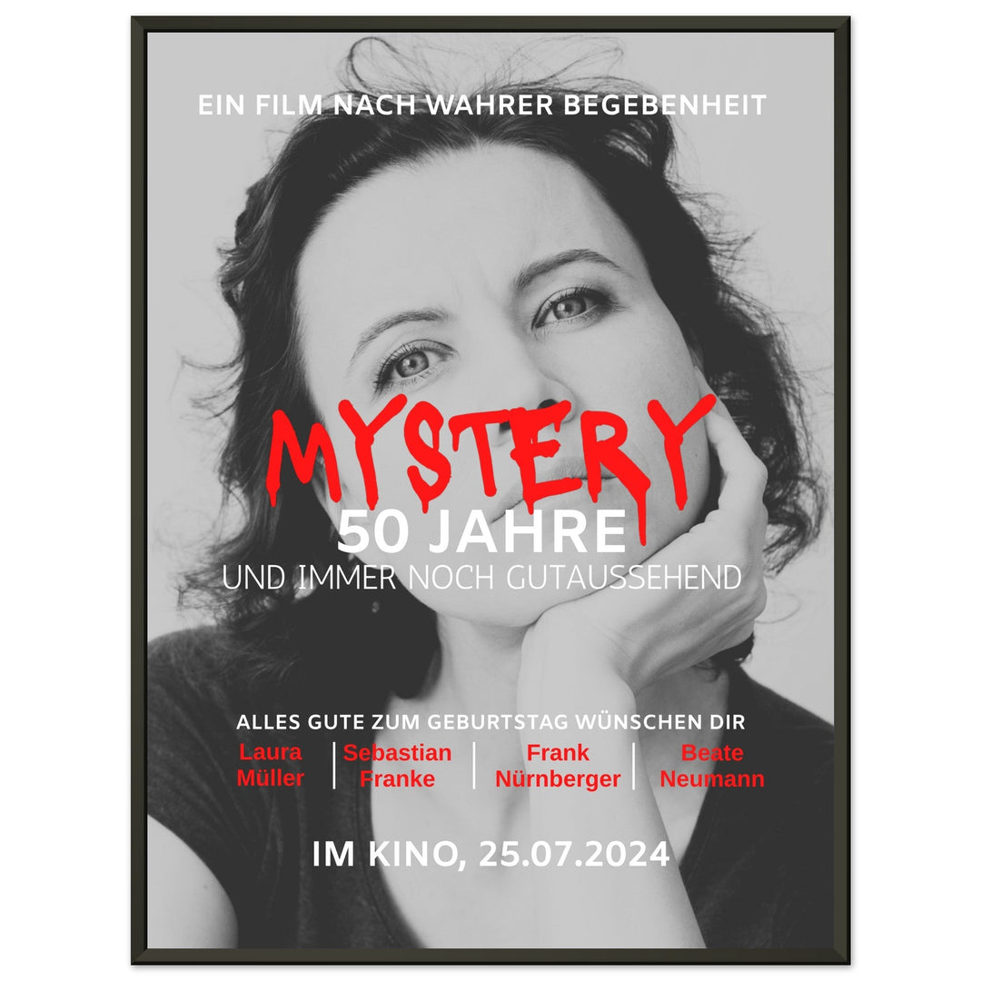 Geburtstag Filmposter MYSTERY mit Rahmen - ymemos