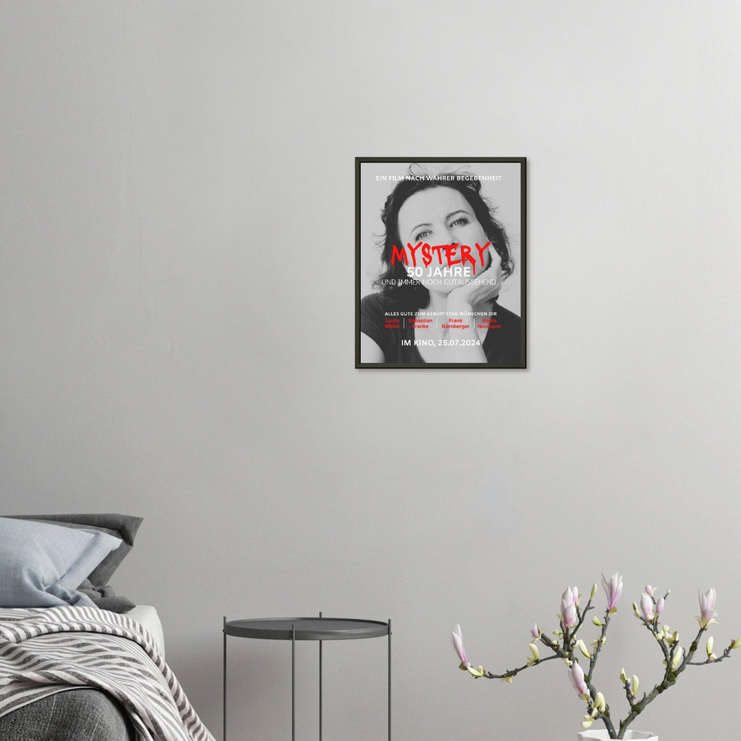Geburtstag Filmposter MYSTERY mit Rahmen - ymemos