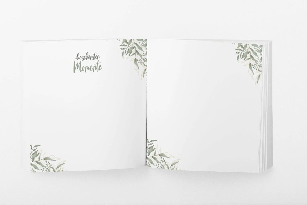 Personalisiertes Geburtstag Gästebuch greenery - ymemos