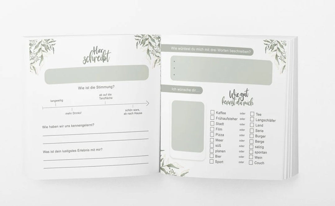 Personalisiertes Geburtstag Gästebuch greenery - ymemos