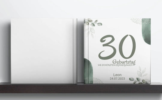 Personalisiertes Geburtstag Gästebuch greenery - ymemos