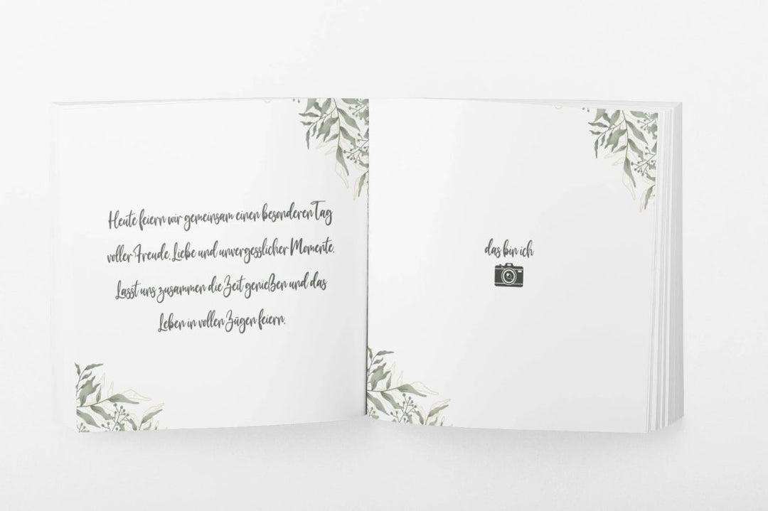 Personalisiertes Geburtstag Gästebuch greenery - ymemos