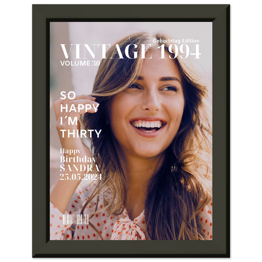 Personalisiertes Geburtstag Poster Magazin-Cover Classic (Rahmen) - ymemos