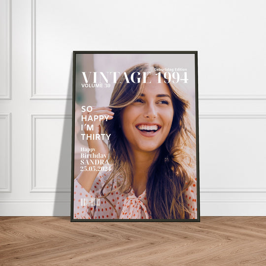 Personalisiertes Geburtstag Poster Magazin-Cover Classic (Rahmen) - ymemos