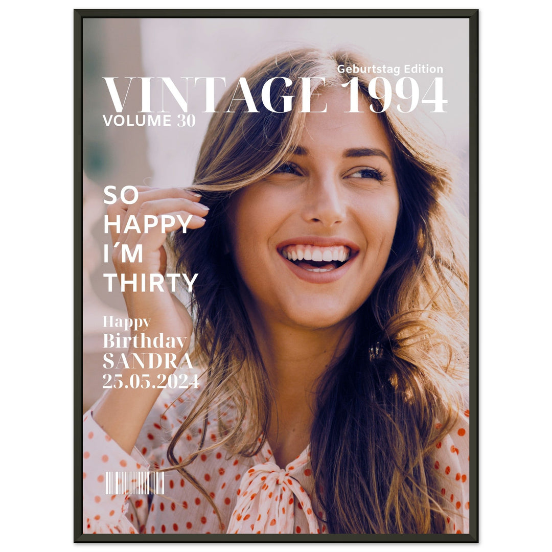 Personalisiertes Geburtstag Poster Magazin-Cover Classic (Rahmen) - ymemos