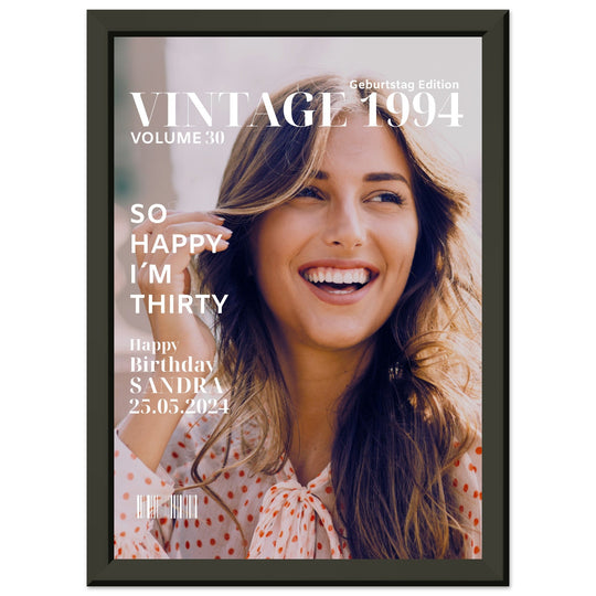 Personalisiertes Geburtstag Poster Magazin-Cover Classic (Rahmen) - ymemos