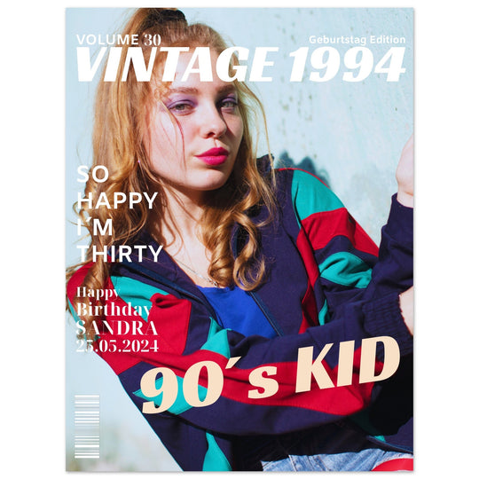 Personalisiertes Geburtstag Poster Magazin-Cover Retro - ymemos