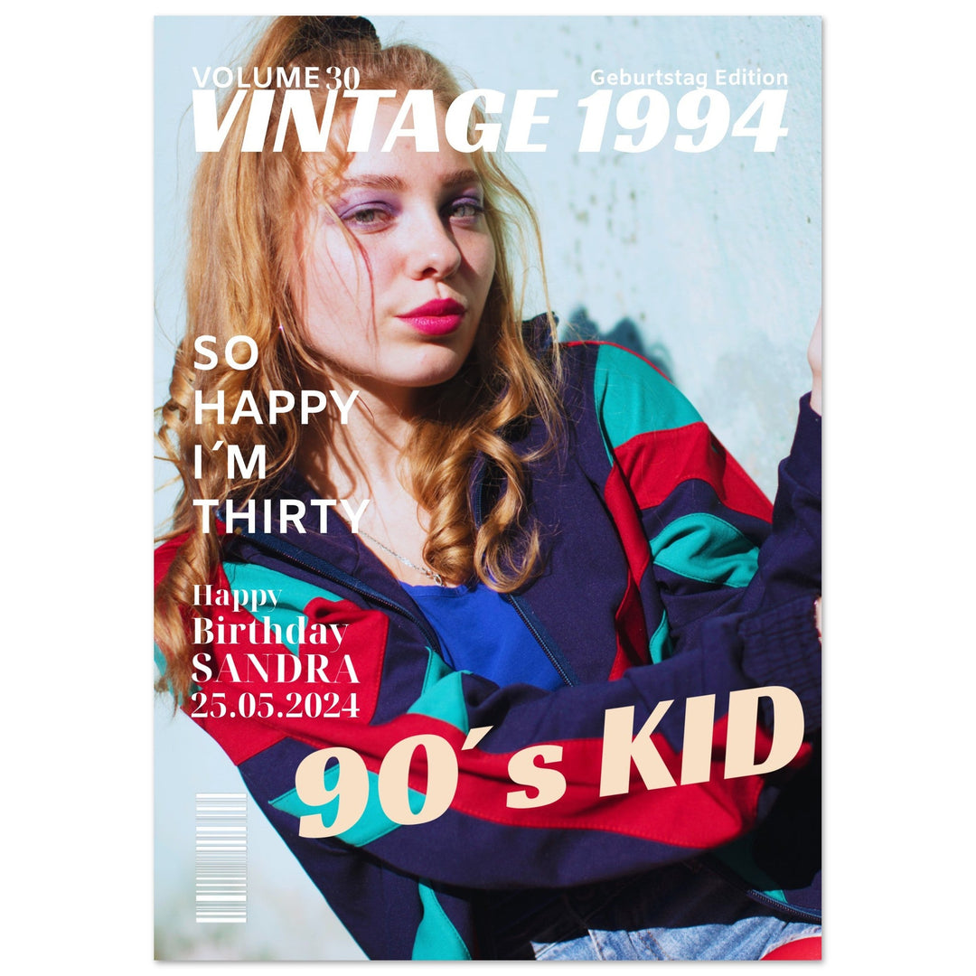 Personalisiertes Geburtstag Poster Magazin-Cover Retro - ymemos
