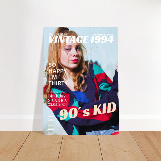 Personalisiertes Geburtstag Poster Magazin-Cover Retro - ymemos