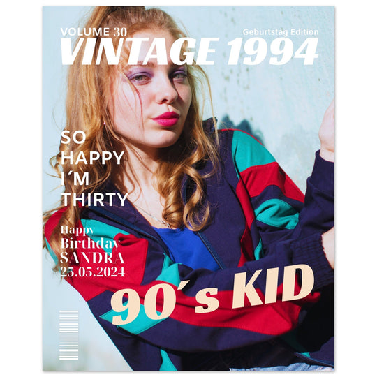 Personalisiertes Geburtstag Poster Magazin-Cover Retro - ymemos