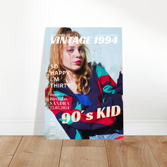 Personalisiertes Geburtstag Poster Magazin-Cover Retro - ymemos