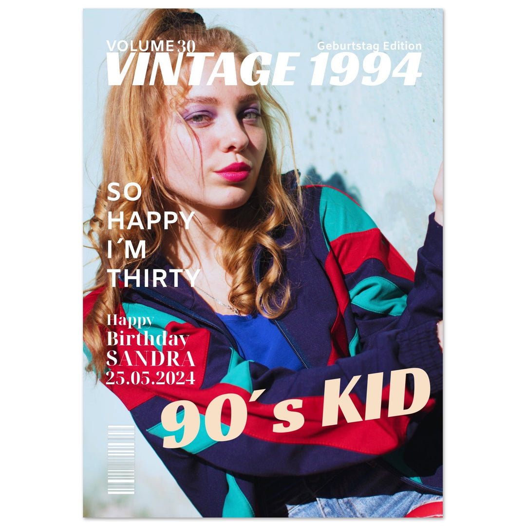 Personalisiertes Geburtstag Poster Magazin-Cover Retro - ymemos