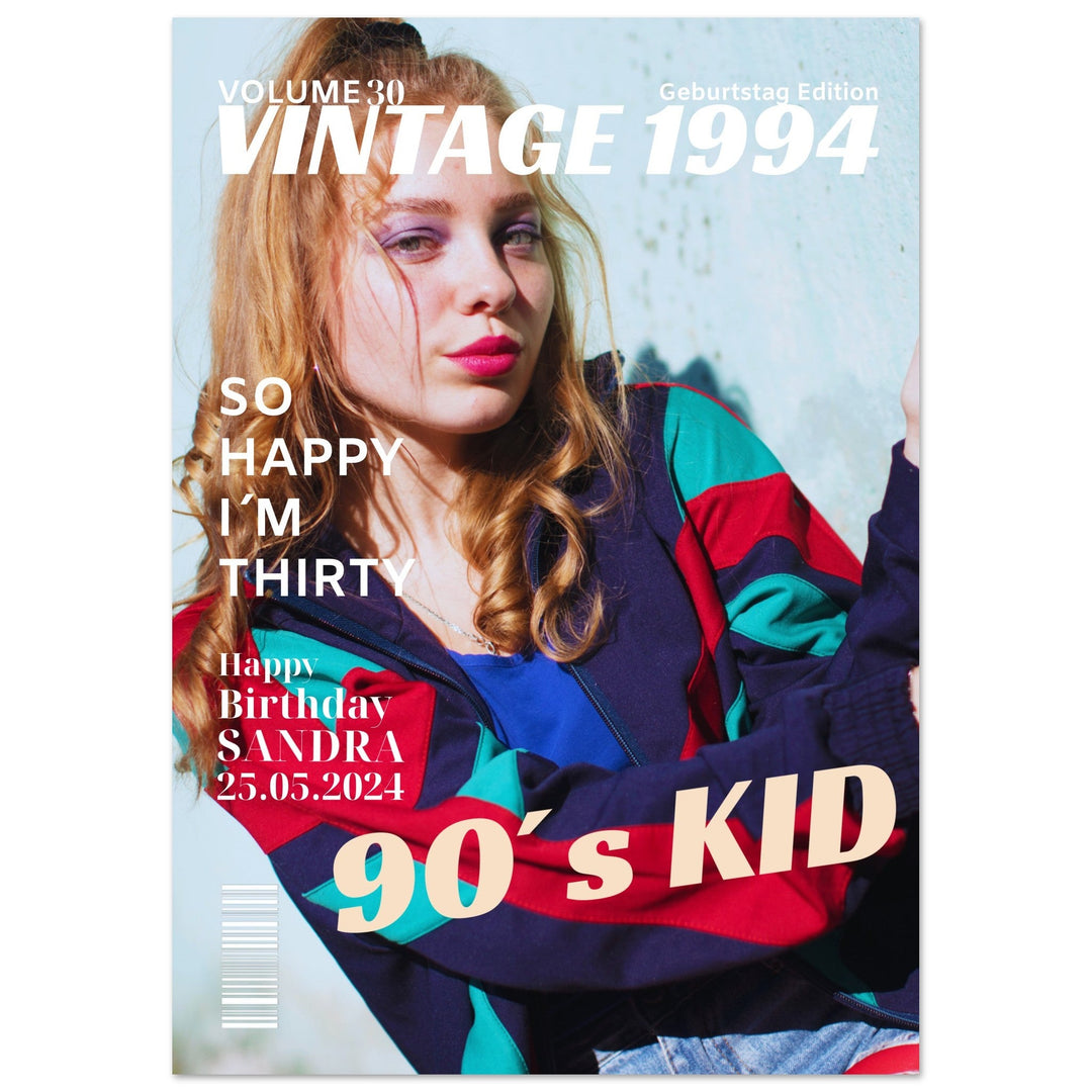 Personalisiertes Geburtstag Poster Magazin-Cover Retro - ymemos