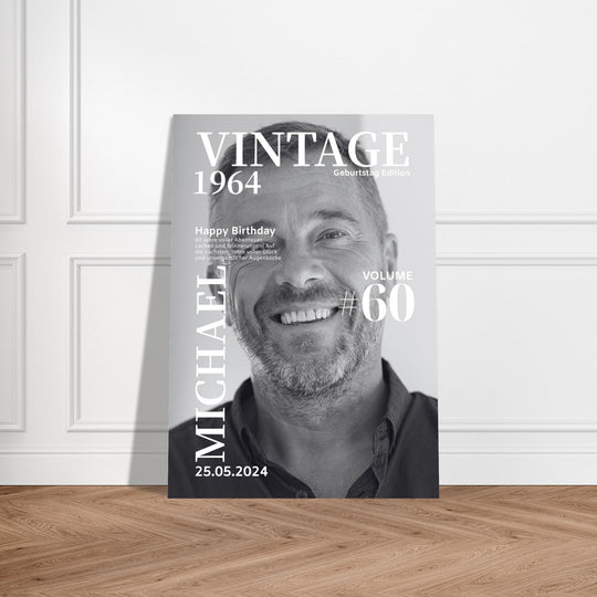 Personalisiertes Geburtstag Poster Magazin-Cover schwarz-weiß - ymemos