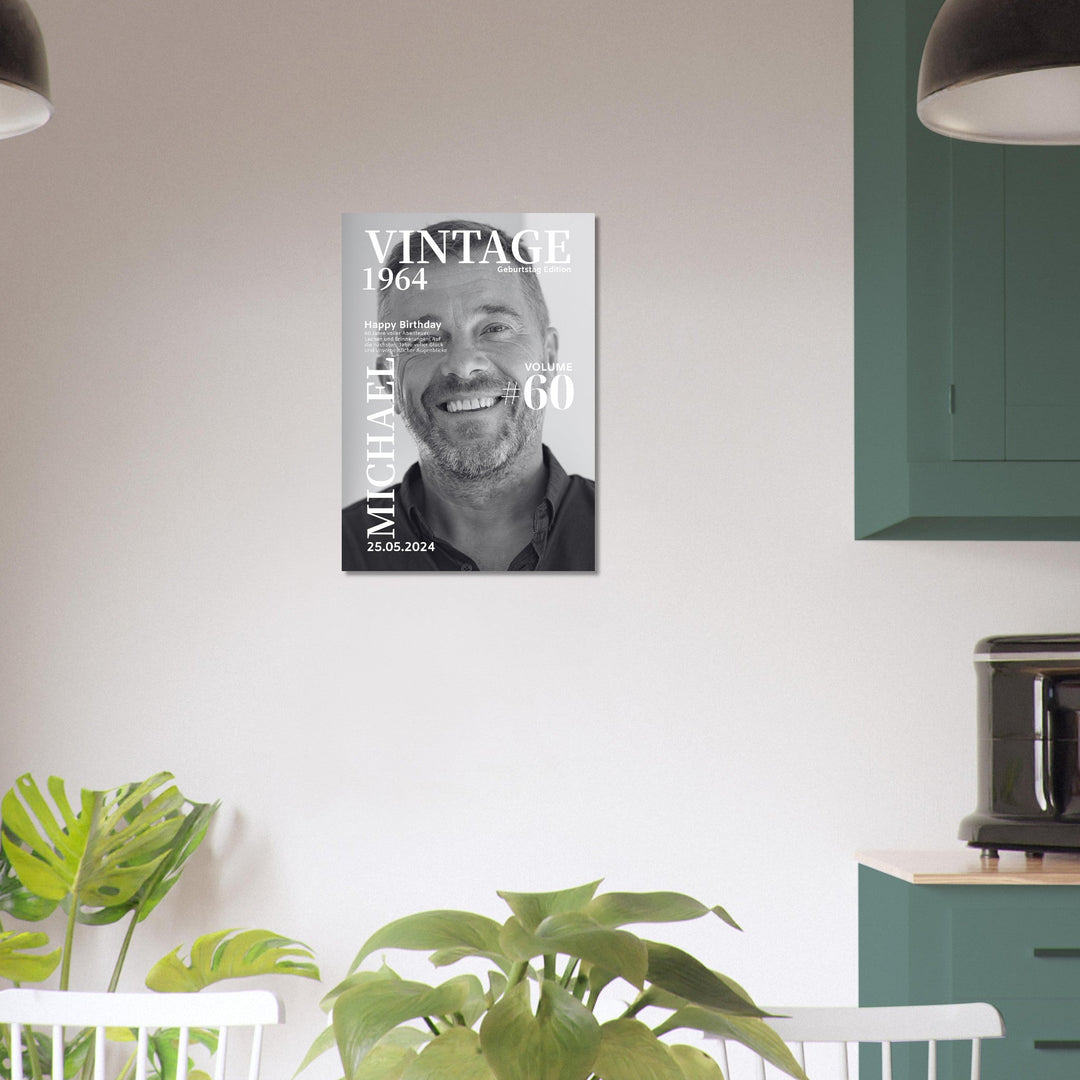 Personalisiertes Geburtstag Poster Magazin-Cover schwarz-weiß - ymemos