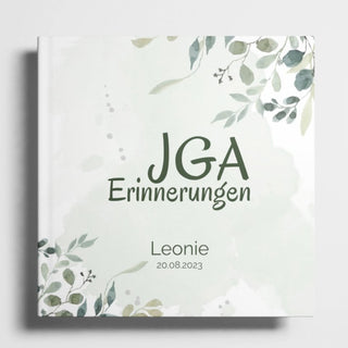 Personalisiertes JGA Gästebuch greenery